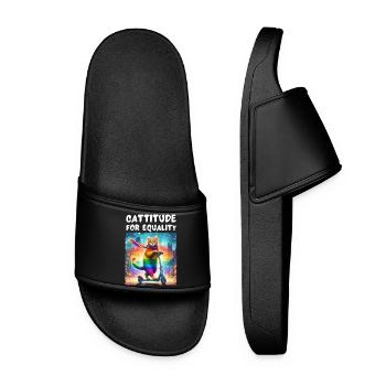 Gay pride. Cattitude for equality - Women’s Pool Sliders - black - Front