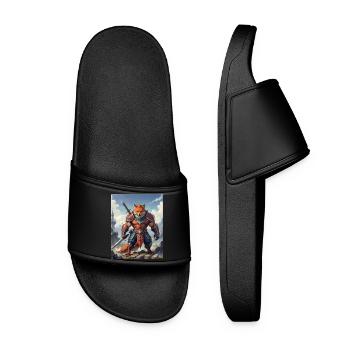 A monstrous behemoth beast a red fox as fantasy - Women’s Pool Sliders - black - Front