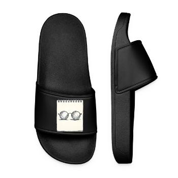 Zeichnung einer Brille - Frauen Badelatschen - Schwarz - Vorne