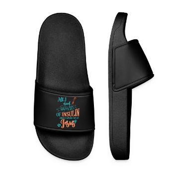 Diabetics All I Need Is A Little Bit - Women’s Pool Sliders - black - Front