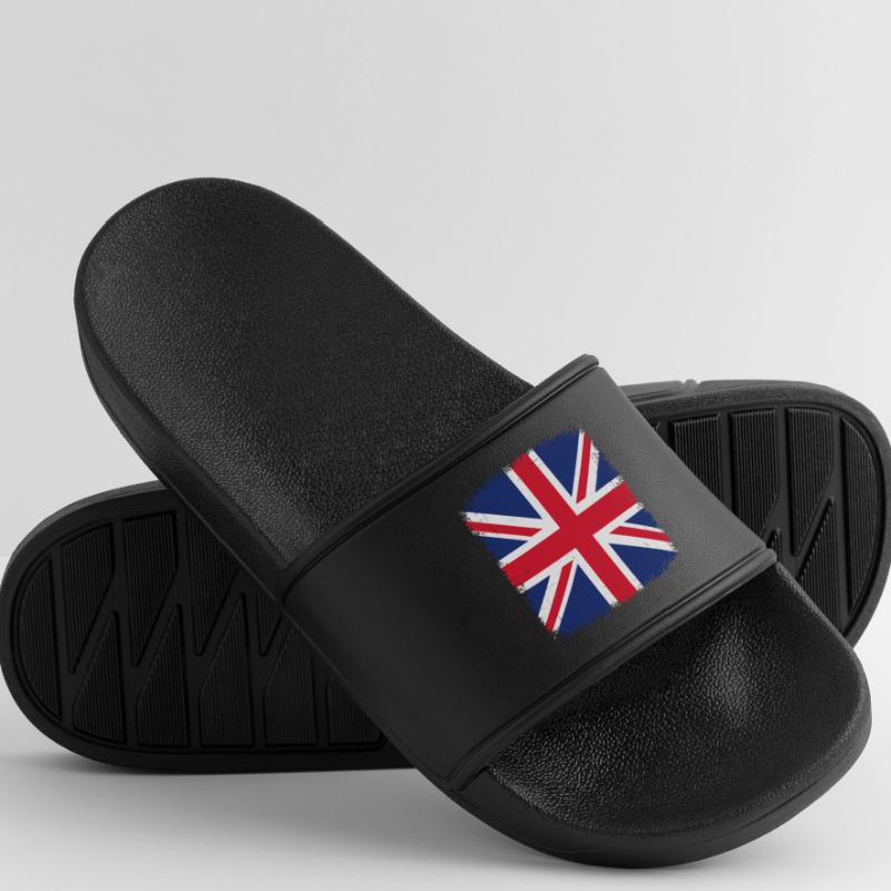 Distressed Union Jack Graphic Women’s Pool Sliders