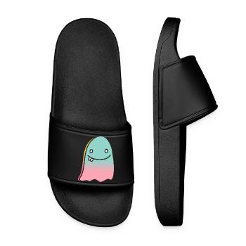 Ghost doodle gradient - Women’s Pool Sliders - black - Front