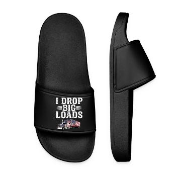 Chauffeur de camion patriote américain - Claquettes Femme - noir - Devant