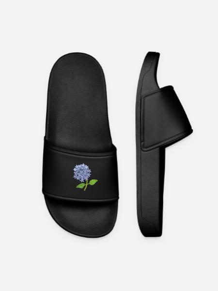 hortensia brodé - Claquettes Femme - noir
