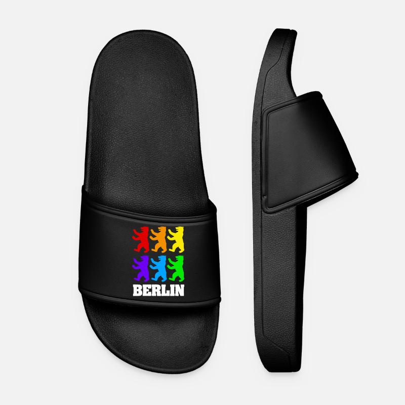 Berlin Bears in Color - Women’s Pool Sliders - black