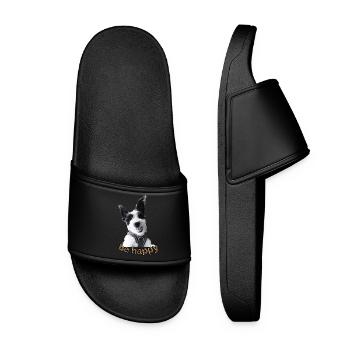 Cookie"Soyez heureux » - Claquettes Femme - noir - Devant