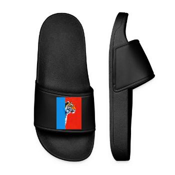 Tigre sur un fond coloré - Claquettes Femme - noir - Devant