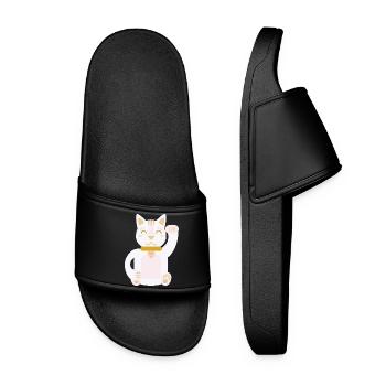 Maneki Neko L Chat porte-bonheur - Claquettes Femme - noir - Devant