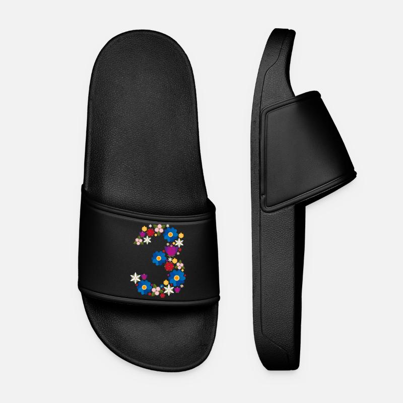 Flowers 3 - Women’s Pool Sliders - black