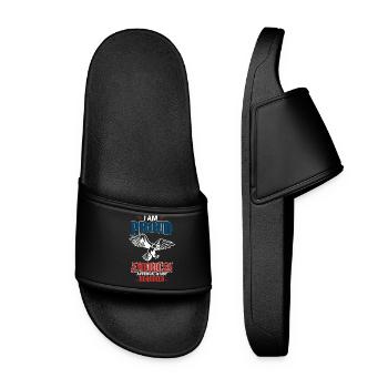 Proud American design with eagle - Women’s Pool Sliders - black - Front