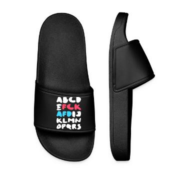 FCK AFD | Political Statement Design - Women’s Pool Sliders - black - Front