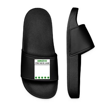 New Year's Eve New Year's Eve Shamrock New Year's Resolutions - Women’s Pool Sliders - black - Front