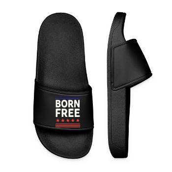 Born Free Stars & Stripes - Frauen Badelatschen - Schwarz - Vorne