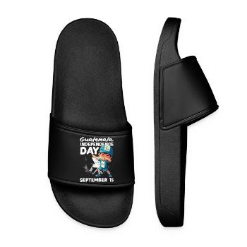 Guatemala Flag T-Shirt Pride & Home Chapín - Women’s Pool Sliders - black - Front