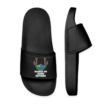 Accroché à ne rien faire Anglerhumor - Claquettes Femme - noir - Devant