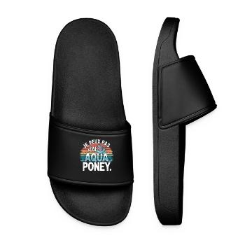 Ich kann nicht, ich habe Aqua Pony - Frauen Badelatschen - Schwarz - Vorne