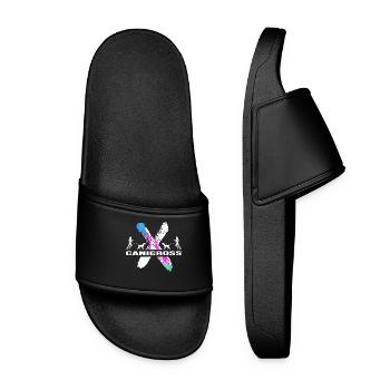 canicross dog sport dog training running with dog - Women’s Pool Sliders - black - Front