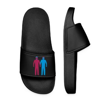Couple gay amoureux - Claquettes Femme - noir - Devant