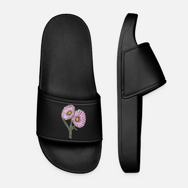 Gänseblümchen - Frauen Badelatschen - Schwarz