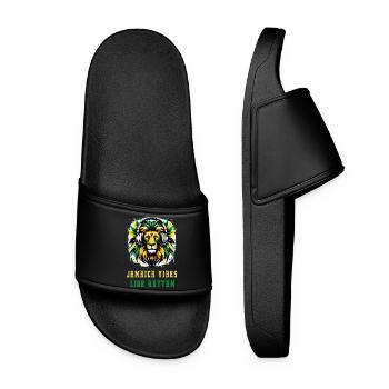 Jamaika Löwen Reggae Design - Frauen Badelatschen - Schwarz - Vorne