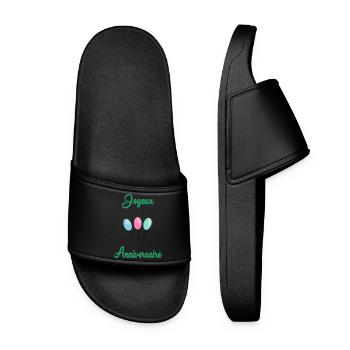 JOYEUX ANNIVERSAIRE - Claquettes Femme - noir - Devant