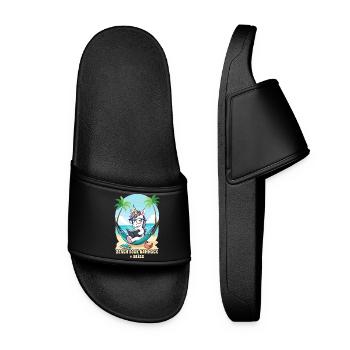 Unicorn with book - Women’s Pool Sliders - black - Front