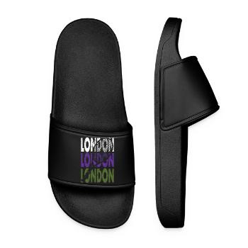 Tennis Shirt London Grand Slam Tournament Design - Women’s Pool Sliders - black - Front