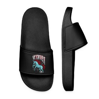 I am a Unicorn - Einhorn - Frauen Badelatschen - Schwarz - Vorne