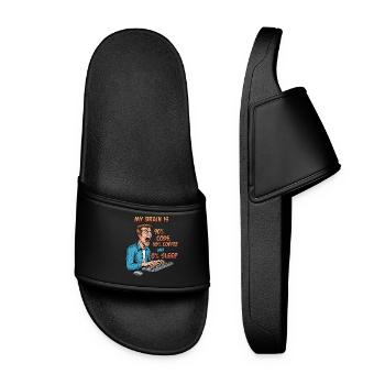 0% Sleep: Code & Coffee Power! - Women’s Pool Sliders - black - Front