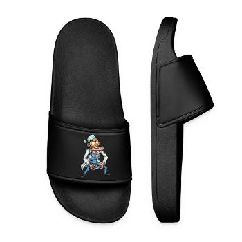 Mad Doctor Gamer | Gambles day & night - Women’s Pool Sliders - black - Front