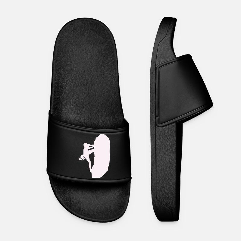 klettern_bergsteigen_silhouette- - Women’s Pool Sliders - black