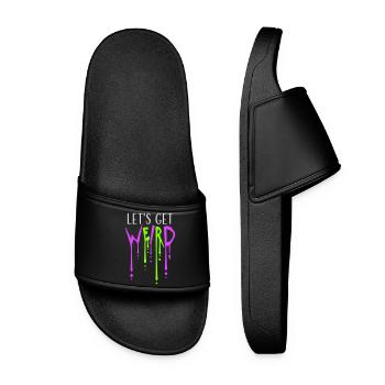 Let's Get Weird Graffiti Spray Drops Slime Fun - Women’s Pool Sliders - black - Front
