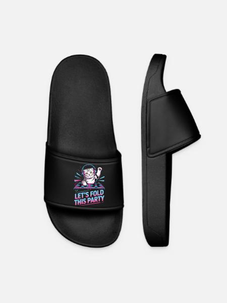 DJ Humor Tier Schottisch Fold Chat - Frauen Badelatschen - Schwarz