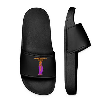 Orange Is The New Sacred Virgin Mary - Women’s Pool Sliders - black - Front