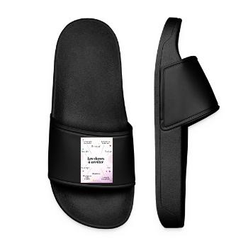QUOTE. HUMOR. RESOLUTION. CHRISTMAS. YEAR - Women’s Pool Sliders - black - Front