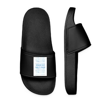 Ozeanluft Salty Hair Typo - Frauen Badelatschen - Schwarz - Vorne