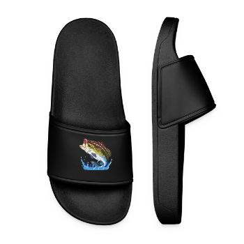 Big Bass, cadeau de pêche, cadeau cool de pêcheur, poisson - Claquettes Femme - noir - Devant