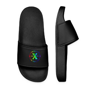 Génération X Rester fort Citation positive Mignon des années 80 - Claquettes Femme - noir - Devant
