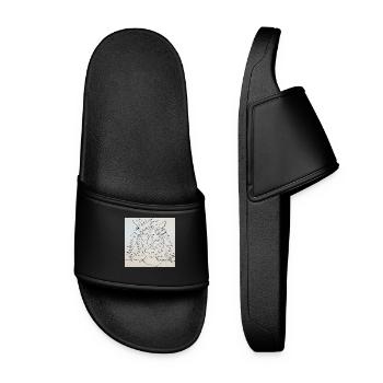 Leo Love with Heart - Women’s Pool Sliders - black - Front