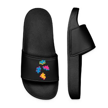 four puzzle pieces - Women’s Pool Sliders - black - Front