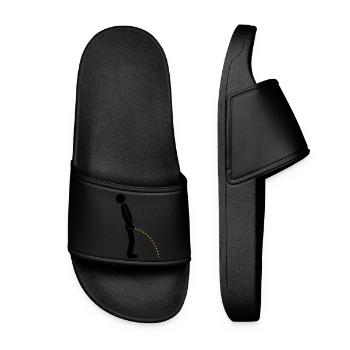 logo standing pee piss toilet lavatory - Women’s Pool Sliders - black - Front