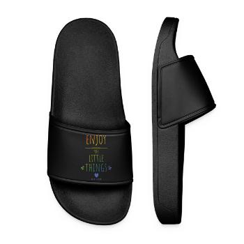 enjoy the little things rainbow - Women’s Pool Sliders - black - Front