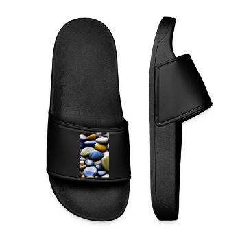 Colorful stones - Women’s Pool Sliders - black - Front