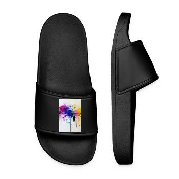 Éclaboussures de peinture - Claquettes Femme - noir - Devant