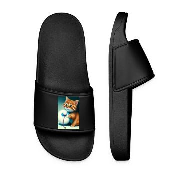 Petit bébé chat mignon - Claquettes Femme - noir - Devant