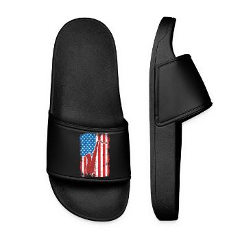 4. Juli USA Saxophon - Frauen Badelatschen - Schwarz - Vorne