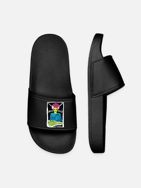 Bride of Franky Retro Poster Design - Women’s Pool Sliders - black