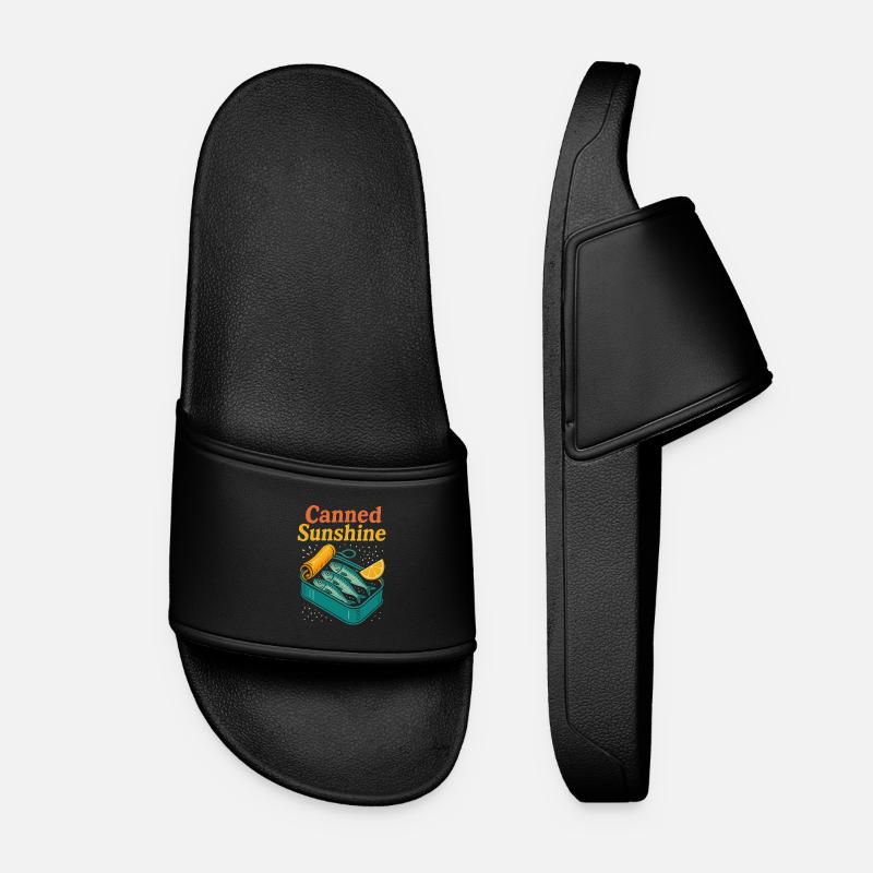 Canned Sunshine – Sardine Pop-Art Tea - Women’s Pool Sliders - black