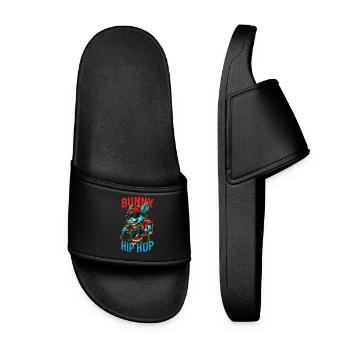 Cool Hip Hop Bunny DJ Rap Style - Women’s Pool Sliders - black - Front