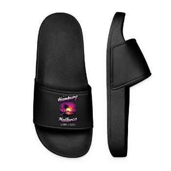 From Hamburg to Mallorca - Purple Text Edition - Frauen Badelatschen - Schwarz - Vorne